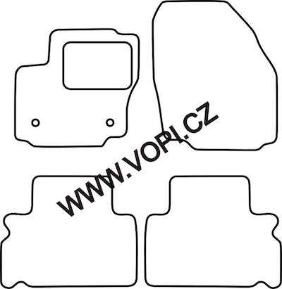 Textil-Autoteppiche Ford S-Max 5 míst kulatá fixace 2006 -  Carfit (1494)